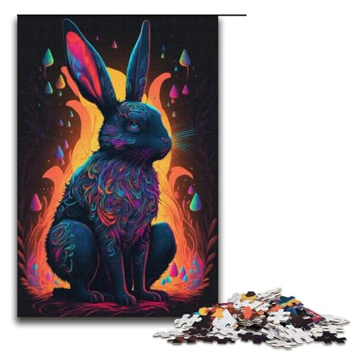 1000 teiliges Puzzle für Erwachsene Tiere Kaninchen Puzzlespiel perfekte Dekoration für Teenager ab 14 Jahren 1000 Teile (38 x 26 cm) von linghhiming