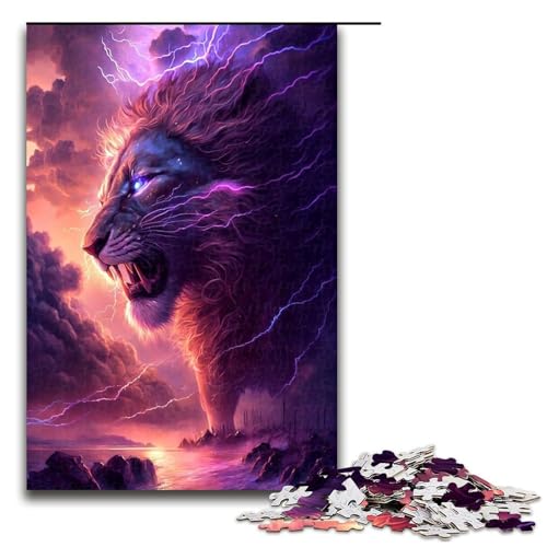 1000 teiliges Puzzle für Erwachsene Tierkunst Löwenspiel Puzzles ganze Familie 1000 Teile (75 x 50 cm) von linghhiming
