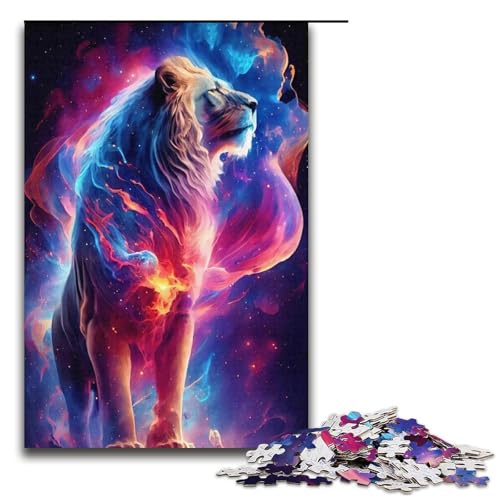 1000-teiliges Puzzle für Erwachsene Tiernebel Löwe Puzzle Geschenke Geburtstagsgeschenke für Teenager ab 14 Jahren 1000 Teile (38 x 26 cm) von linghhiming