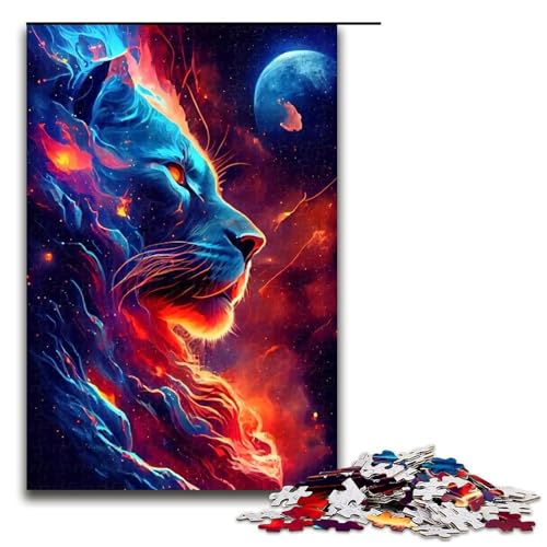 1000 teiliges Puzzle für Erwachsene Tiernebel Löwen Puzzle praktisches Spiel 1000 Teile (75 x 50 cm) von linghhiming