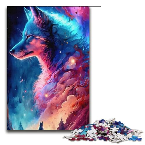 1000-teiliges Puzzle für Erwachsene Tiernebel Wolf Puzzle für Lernspiele Herausforderung Spielzeug Kunstwerk Geschenk 1000 PCS (38 x 26 cm) von linghhiming
