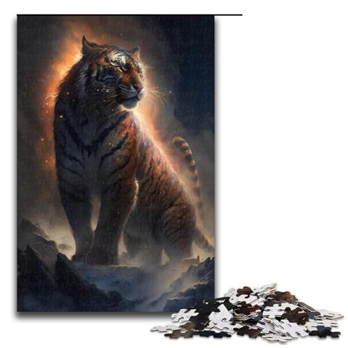 1000 teiliges Puzzle für Erwachsene Tieruniversum Tiger Holzpuzzle Lernspiel für Erwachsene Herausforderungsspielzeug 1000 Teile (75 x 50 cm) von linghhiming