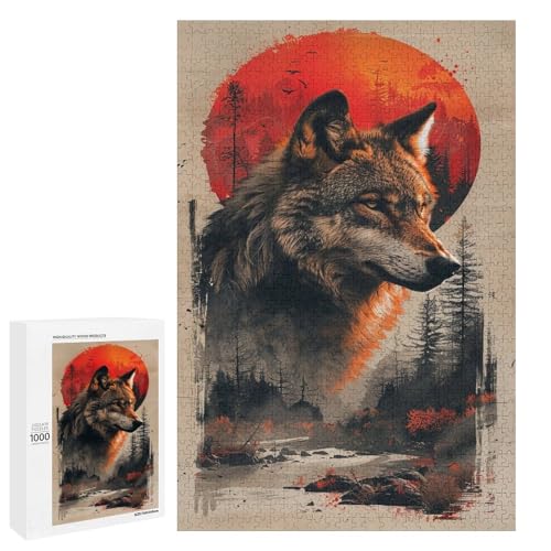 1000 teiliges Puzzle für Erwachsene Tierwolf Holzpuzzle Lernspiel für Erwachsene Herausforderungsspielzeug 75 x 50 cm 1000 teiliges Puzzle für Erwachsene Tierwolf Holzpuzzle Lernspiel für Erwachsene Herausforderungsspielzeug 75 x 50 cm von linghhiming