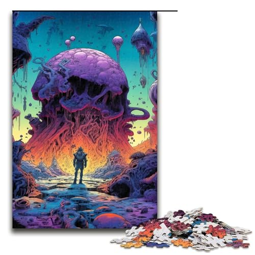 1000 teiliges Puzzle für Erwachsene Weltraum Abenteurer Puzzle für Lernspiele Herausforderung Spielzeug Kunstwerk Geschenk (75 x 50 cm) von linghhiming