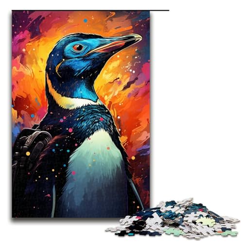 1000 teiliges Puzzle für Erwachsene Weltraum Farb Pinguin Puzzle für Lernspiele Herausforderung Spielzeug Kunstwerk Geschenk 75 x 50 cm von linghhiming