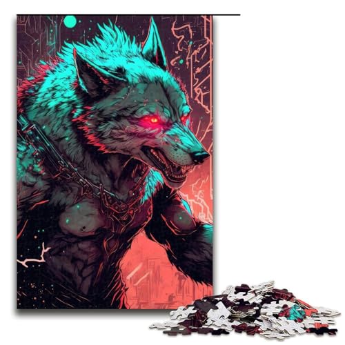 1000 teiliges Puzzle für Erwachsene Wolfskrieger Puzzle Geburtstagsgeschenk für Teenager ab 14 Jahren (75 x 50 cm) von linghhiming