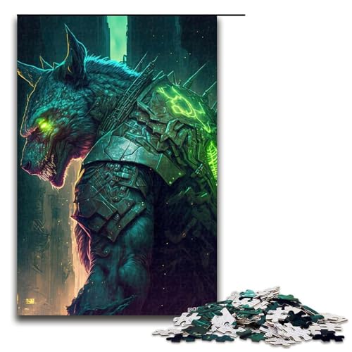 1000 teiliges Puzzle für Erwachsene Wolfskrieger Puzzle Geburtstagsgeschenk für Teenager ab 14 Jahren (75 x 50 cm) von linghhiming