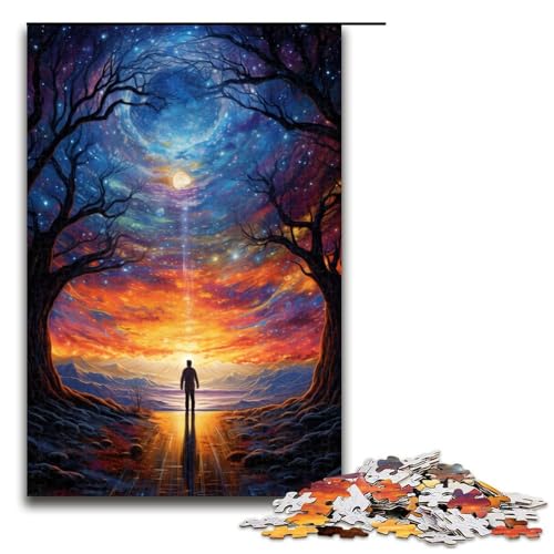 1000 teiliges Puzzle für Erwachsene abstraktes Gemälde von Sternen und Himmel Puzzle Geschenk zum Geburtstag Geschenke für Teenager ab 12 Jahren 75 x 50 cm von linghhiming