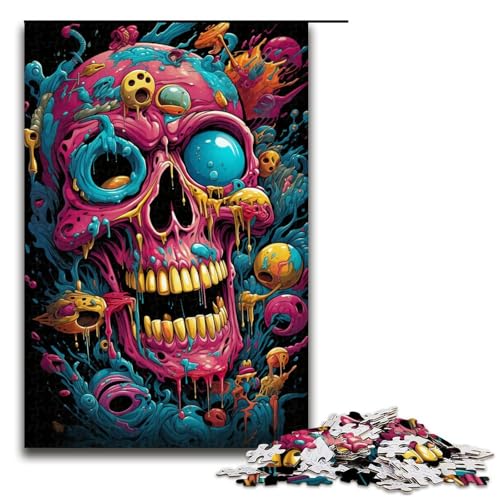 1000 teiliges Puzzle für Erwachsene bizarres farbenfrohes Monster Puzzle für Lernspiele Herausforderung Spielzeug Kunstwerk Geschenk 75 x 50 cm von linghhiming