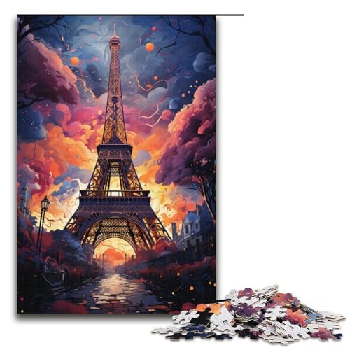 1000-teiliges Puzzle für Erwachsene buntes Eiffelturm-Puzzlespiel perfekte Dekoration für Teenager ab 14 Jahren 1000 Teile (38 x 26 cm) von linghhiming