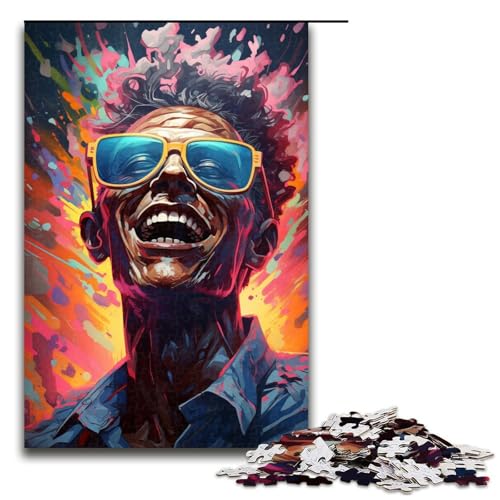 1000 teiliges Puzzle für Erwachsene buntes psychedelisches Gangster Zombie Puzzle für Kinder Holzpuzzle Lernspiel für Erwachsene (Größe 75 x 50 cm) von linghhiming