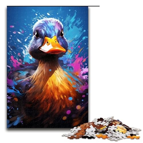 1000-teiliges Puzzle für Erwachsene buntes süßes Enten-Puzzle für Erwachsene Holzpuzzle anspruchsvolles Spiel 1000 Teile (75 x 50 cm) von linghhiming