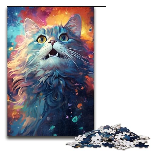 1000-teiliges Puzzle für Erwachsene buntes süßes Kätzchen-Puzzle für Erwachsene Holzpuzzle anspruchsvolles Spiel 1000 Teile (75 x 50 cm) von linghhiming