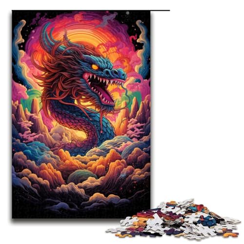 1000 teiliges Puzzle für Erwachsene chinesischer Drache Puzzle für Lernspiele Herausforderung Spielzeug Kunstwerk Geschenk 75 x 50 cm von linghhiming