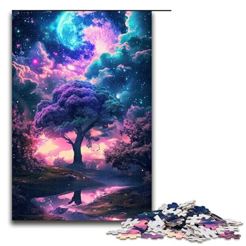 1000 teiliges Puzzle für Erwachsene erstaunliches Neon Fantasie Natur Puzzlespiel perfekte Dekoration für Teenager ab 14 Jahren 1000 Teile (75 x 50 cm) von linghhiming