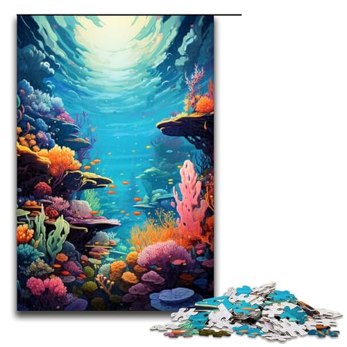 1000 teiliges Puzzle für Erwachsene farbenfrohe und psychedelische Unterwasserwelt Holzpuzzle Lernspiel für Erwachsene Herausforderungsspielzeug 75 x 50 cm 1000 teiliges Puzzle für Erwachsene farbenfrohe und psychedelische Unterwasserwelt Holzpuzzle Lernspiel für Erwachsene Herausforderungsspielzeug 75 x 50 cm von linghhiming