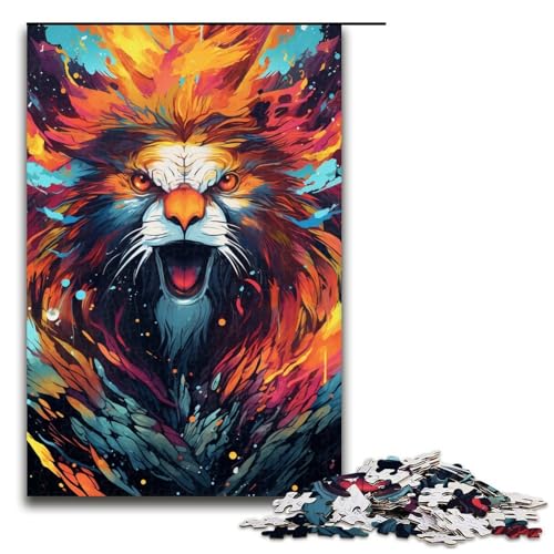 1000-teiliges Puzzle für Erwachsene farbenfroher Kondor-Krieger Holzpuzzle für Erwachsene und Kinder Stressabbau-Tool 1000 PCS (75 x 50 cm) von linghhiming