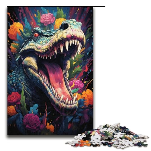 1000-teiliges Puzzle für Erwachsene farbenfrohes Fantasie-Krokodil-Puzzle Geburtstagsgeschenk für Teenager ab 14 Jahren 1000 Teile (38 x 26 cm) von linghhiming
