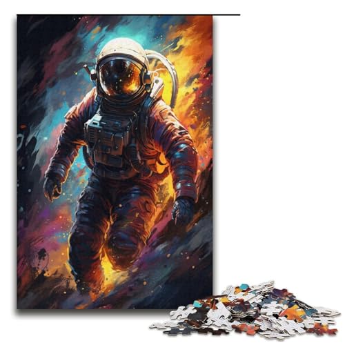 1000-teiliges Puzzle für Erwachsene farbenfrohes Fantasy-Astronauten-Puzzle praktisches Spiel 1000 Teile (38 x 26 cm) von linghhiming