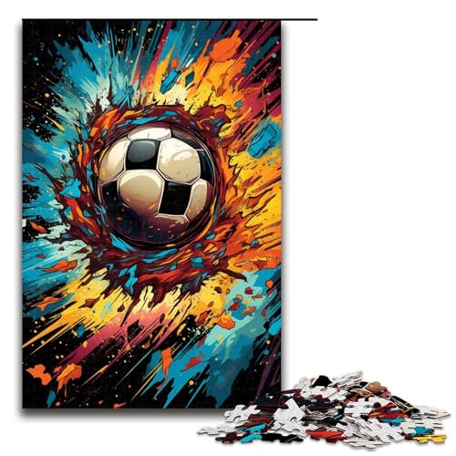 1000-teiliges Puzzle für Erwachsene farbenfrohes Fußball-Puzzle für Kinder Holzpuzzle Lernspiel für Erwachsene 1000 Teile (75 x 50 cm) von linghhiming
