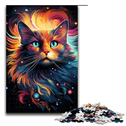 1000 teiliges Puzzle für Erwachsene farbenfrohes bizarres Katzen Puzzle für Lernspiele Herausforderung Spielzeug Kunstwerk Geschenk 75 x 50 cm 1000 teiliges Puzzle für Erwachsene farbenfrohes bizarres Katzen Puzzle für Lernspiele Herausforderung Spielzeug Kunstwerk Geschenk 75 x 50 cm von linghhiming