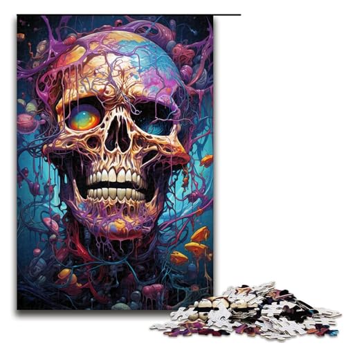 1000 teiliges Puzzle für Erwachsene farbenfrohes psychedelisches Gemälde Skelett Puzzle – anspruchsvolles Spiel EIN Kunstwerk geeignet für Teenager ab 14 Jahren (Größe 75 x 50 cm) von linghhiming