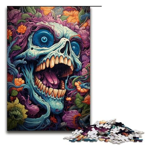 1000 teiliges Puzzle für Erwachsene farbenfrohes psychedelisches Monster Puzzle praktisches Spiel (Größe 75 x 50 cm) von linghhiming