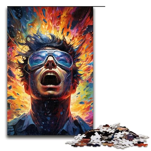 1000 teiliges Puzzle für Erwachsene farbiges Krieger Puzzle für Lernspiele Herausforderung Spielzeug Kunstwerk Geschenk 75 x 50 cm von linghhiming