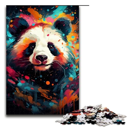 1000 teiliges Puzzle für Erwachsene farbiges Panda Puzzle für Lernspiele Herausforderung Spielzeug Kunstwerk Geschenk 75 x 50 cm von linghhiming