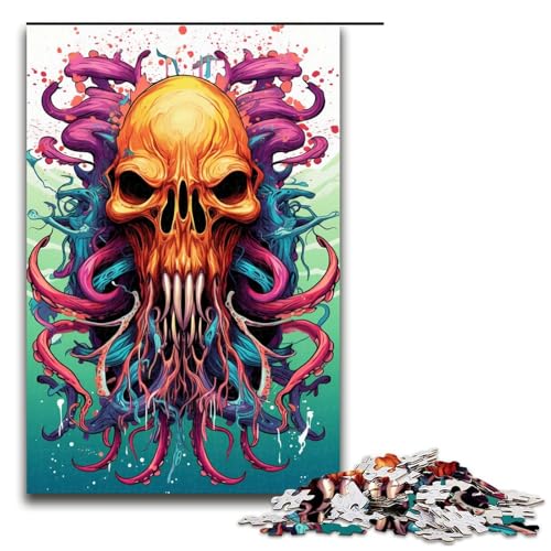 1000 teiliges Puzzle für Erwachsene farbiges Tintenfisch Puzzle praktisches Spiel 75 x 50 cm von linghhiming