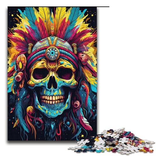 1000 teiliges Puzzle für Erwachsene indischer Totenkopf Papierpuzzle Lernspiel für Erwachsene Herausforderungsspielzeug 1000 Teile (38 x 26 cm) von linghhiming
