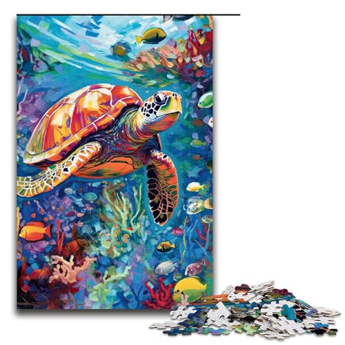 1000 teiliges Puzzle für Erwachsene lebendige Schildkröten Puzzles Geburtstagsgeschenke für Teenager ab 14 Jahren (75 x 50 cm) von linghhiming