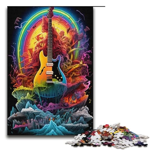 1000 teiliges Puzzle für Erwachsene magische Gitarre Puzzle für Erwachsene Papierpuzzle anspruchsvolles Spiel 1000 Teile (38 x 26 cm) von linghhiming