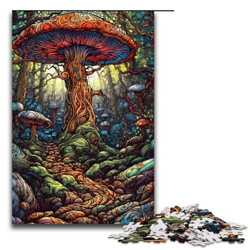 1000 teiliges Puzzle für Erwachsene mystisches Fantasy Pilze Puzzle praktisches Spiel (75 x 50 cm) von linghhiming
