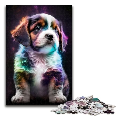 1000 teiliges Puzzle für Erwachsene niedlicher Welpe aus dem Universum Holzpuzzle Lernspiel für Erwachsene Herausforderungsspielzeug 75 x 50 cm von linghhiming