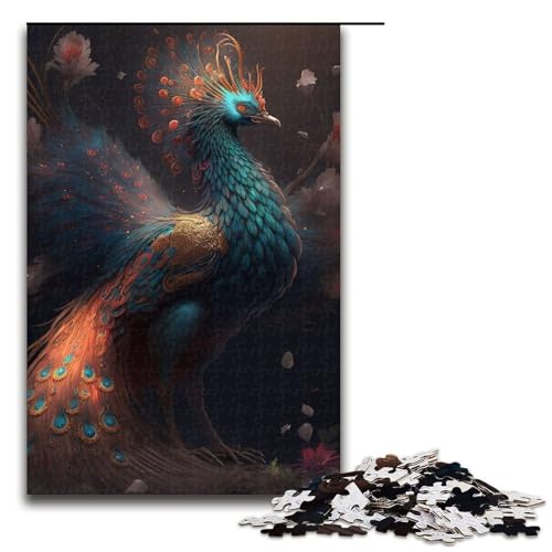 1000 teiliges Puzzle für Erwachsene schöner Pfau Puzzle für Lernspiele Herausforderung Spielzeug Kunstwerk Geschenk 75 x 50 cm von linghhiming