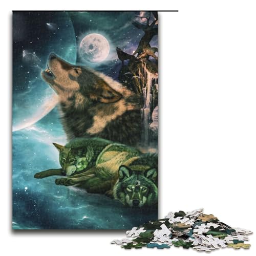 1000 teiliges Puzzle für Erwachsene tolles Wolf Puzzle für Lernspiele Herausforderung Spielzeug Kunstwerk Geschenk (75 x 50 cm) von linghhiming