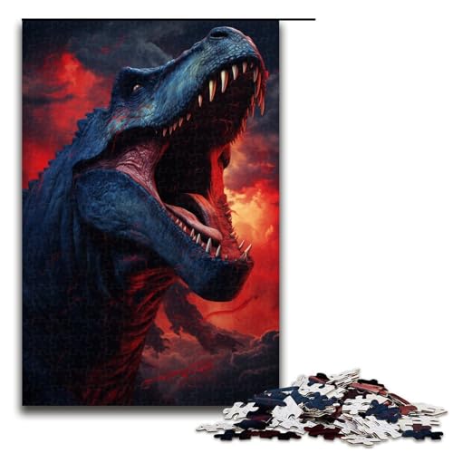 1000 teiliges Puzzle für Erwachsene wütender Tyrannosaurus Rex Puzzle für Lernspiele Herausforderung Spielzeug Kunstwerk Geschenk 75 x 50 cm von linghhiming