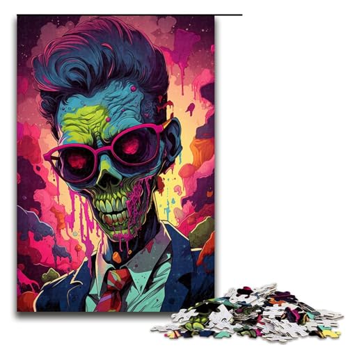 1000 teiliges Puzzle für Erwachsene wütender Zombie Puzzle für Lernspiele Herausforderung Spielzeug Kunstwerk Geschenk 75 x 50 cm von linghhiming