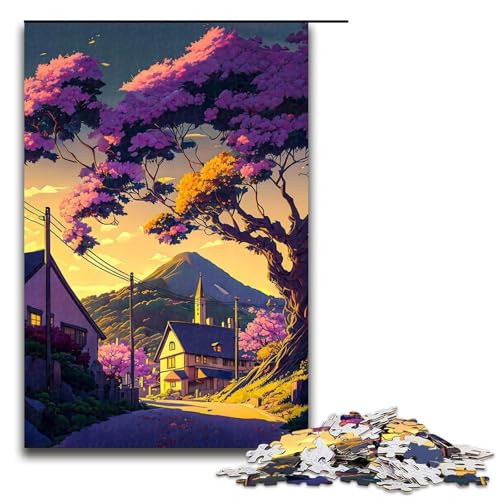 1000 teiliges Puzzle im japanischen Stil Holzpuzzle Lernspiele Heimdekoration (75 x 50 cm) von linghhiming