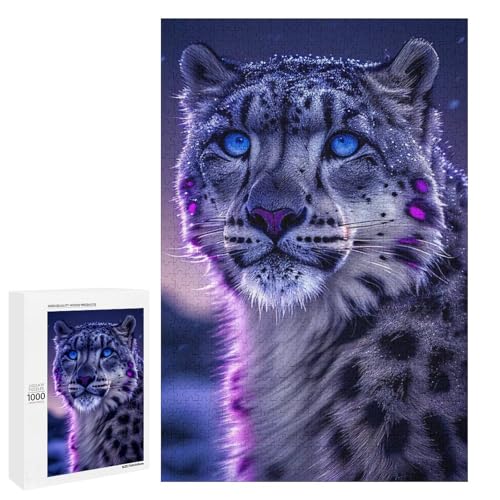 1000 teiliges Puzzle lila arktische Tiger Puzzle für Erwachsene und Kinder Holzpuzzle pädagogisches Spielzeug zum Stressabbau (75 x 50 cm) von linghhiming