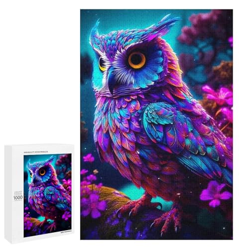 1000 teiliges Puzzle Eulengeist für Erwachsene und Kinder Holzpuzzle pädagogisches Spielzeug zum Stressabbau (75 x 50 cm) von linghhiming