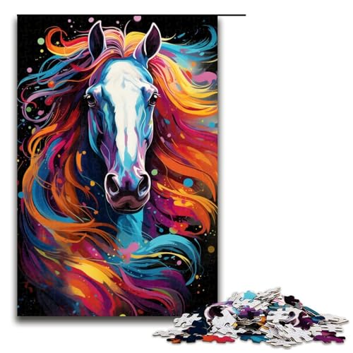 1000 teiliges Puzzle mit Gemälden und Pferden für Erwachsene tolles Geschenk geeignet für Teenager ab 14 Jahren 1000 Teile (75 x 50 cm) von linghhiming