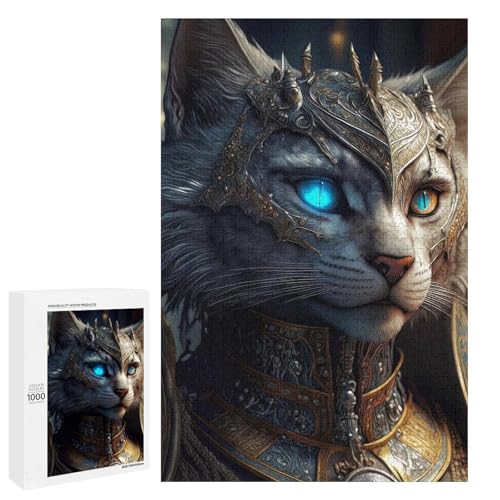 1000 teiliges Puzzle mit Katzenmotiv für Erwachsene rundes Holzpuzzle anspruchsvolles Spiel (75 x 50 cm) von linghhiming