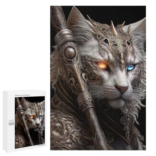 1000 teiliges Puzzle mit Katzenmotiv für Erwachsene rundes Holzpuzzle anspruchsvolles Spiel (75 x 50 cm) von linghhiming