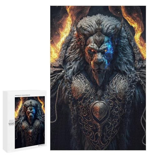 1000 teiliges Puzzle Löwe für Erwachsene und Kinder Holzpuzzle pädagogisches Spielzeug zum Stressabbau (75 x 50 cm) von linghhiming