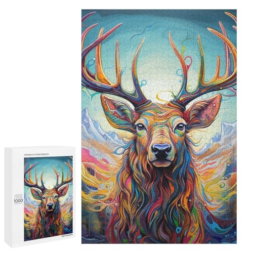 1000 teiliges Puzzle mit Tiermotiv Elch für Erwachsene und Kinder Holzpuzzle pädagogisches Spielzeug zum Stressabbau 75 x 50 cm 1000 teiliges Puzzle mit Tiermotiv Elch für Erwachsene und Kinder Holzpuzzle pädagogisches Spielzeug zum Stressabbau 75 x 50 cm von linghhiming