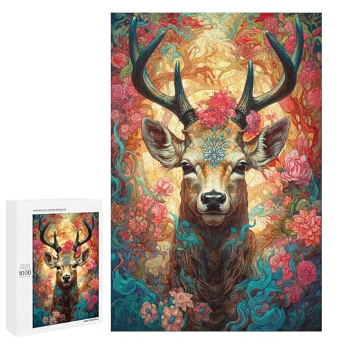 1000 teiliges Puzzle mit Tiermotiv Hirsch für Erwachsene und Kinder Holzpuzzle pädagogisches Spielzeug zum Stressabbau 75 x 50 cm 1000 teiliges Puzzle mit Tiermotiv Hirsch für Erwachsene und Kinder Holzpuzzle pädagogisches Spielzeug zum Stressabbau 75 x 50 cm von linghhiming