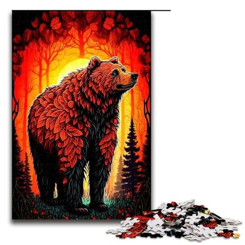 1000 teiliges Puzzle mit Tiermotiven Holzpuzzle Lernspiele Heimdekoration 75 x 50 cm von linghhiming