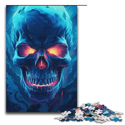 1000-teiliges Puzzle mit Totenkopf-Motiv für Erwachsene Papierpuzzle anspruchsvolles Spiel 1000 Teile (38 x 26 cm) von linghhiming